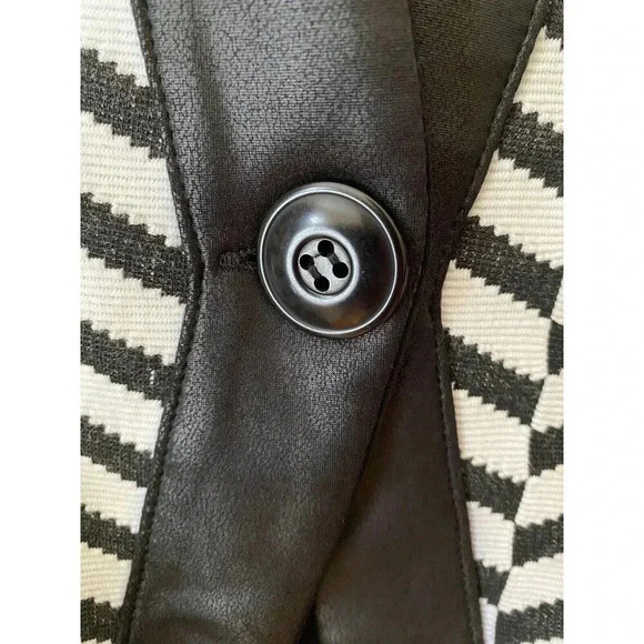 Picadilly Blazer Women’s XS Vintage 90’s Y2K Black  White Chevron Made In Canada - Picture 3 of 13